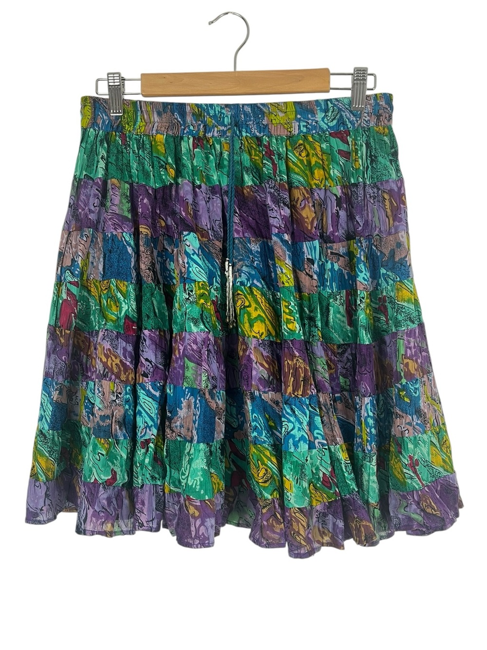 Vintage Silverstream Colorful Boho Festival Patchwork Skirt One Size Fits Most
